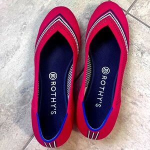Rothy’s Cherry Red Striped Flats
